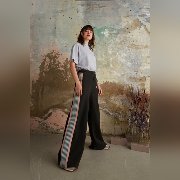 DAMSON MADDER Relaxed Side Stripe Joggers Khaki/Pink Size XL - Picture 2 of 10